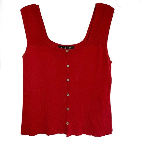 Button Down cropped Sleeveless Sweater Tank Large by J.A.C. - Picture 9 of 14